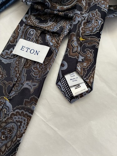 Cravatta seta eton blu - seta,
