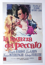 Poster Locandina La Ragazza Del Peccato 1958 Brigitte Bardot  42x27cm Film Tv