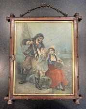 Antique Triptych Mirror W/