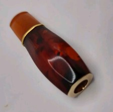 Antico Bocchino Per Sigarette In Ambra Oro e Bachelite
