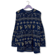 Maglione Vintage blu e bianco