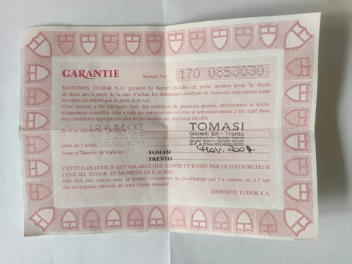 Tudor 79380 certificato - certificato, di
