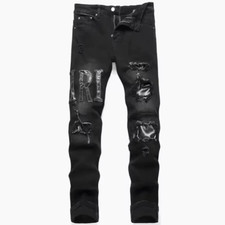 Jeans Slim Fit Uomo Patchwork