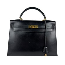 Borsa a tracolla originale HERMES Kelly 32 borsa a mano in pelle di vitello n...