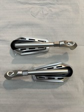 COPPIA SPECCHIETTI UNIVERSALI PER MOTO SCOOTER BKR NERO BRACCIO ARGENTO 120x54mm