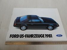 BROCHURE DEPLIANT FORD MODELLI 1981 MUSTANG BRONCO LTD AMERICA LINGUA TEDESCO