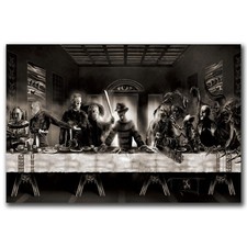 L'Ultima Cena Freddy vs Jason film horror arte divertente poster 24x36 pollici N3153