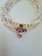 Collana perle multifilo con - perle,
