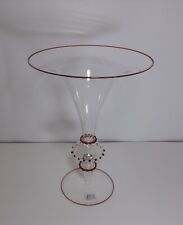 Raro Vaso Vetro Soffiato Murano CESARE TOFFOLO A Mano Tipetto Venezia cm 24