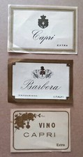 LOTTO 3 ETICHETTE DIVERSE DI VINO CAPRI EXTRA .... BARBERA..... ANTICHE?