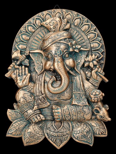 Ganesha rilievo color bronzo - ganesha,