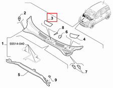 TAPPO DEFLETTORE DEL VENTO A DESTRA ORIGINALE FIAT NUOVA PANDA 312 735779327