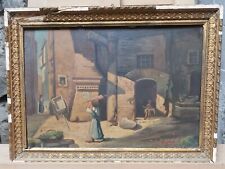 dipinto dei primi del 900 "interno del portico d'Ottavia" firmato A.Purificati