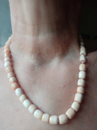 Collana vintage corallo pelle - collana,