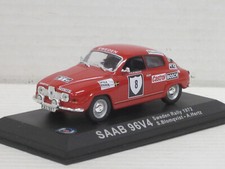 Saab 96 V4 n.8 Swedish Rally 1972 in rosso senza scatola con base IXO / Atlas 1:43