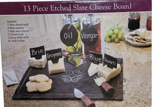 13 piece Etched Slate Cheese