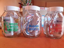 Lampade  NUTELLA IN VETRO CON LAMPADINA VERDE ROSSA E BLU 2023, Set Completo 3