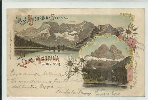 Belluno lago misurina 1898 - lago,