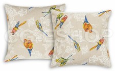 COPPIA CUSCINI ARREDO 50x50 TROPICAL PAPPAGALLI ESTATE