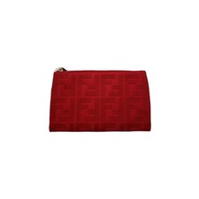 Pochette in tela rossa Fendi