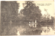 1912 ROSSANO VENETO - VILLA SEBELLIN  - IL LAGHETTO E LA TORRE cartolina antica