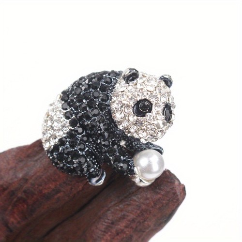 Spilla panda cristallo pz - panda, 1