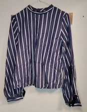 Blusa Donna Zara Righe Blu