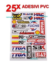 25 ADESIVI MOTO CASCO DECALCOMANIA MOTOCROSS SPONSOR DUCATI HONDA KAWASAKI KTM