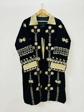 Cappotto Suzani in velluto nero / giacca lunga ricamata / cappotto boho fatto...