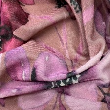 Tessuto ciniglia fiori rosa - tessuto,