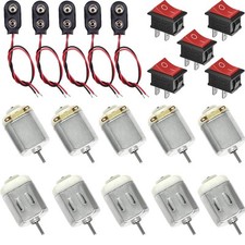 RUNCCI-YUN 10pcs mini motori elettrici DC 130 1,5-6V + 5 pcs Connettore Clip per