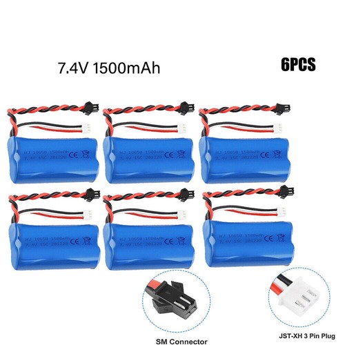 6pcs 1500mah 15c batteria - 7.4v,