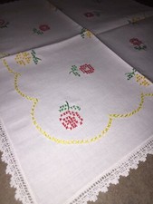 Centrino ricamo in punto a croce fatto di ricamo A mano Orlato Di Pizzo Antico