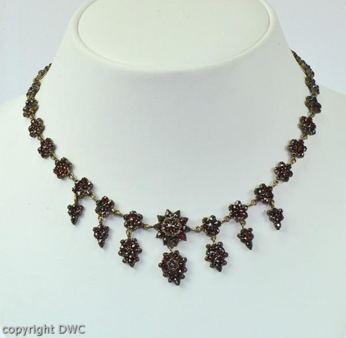Granatcollier antik trachten - granatcollier,