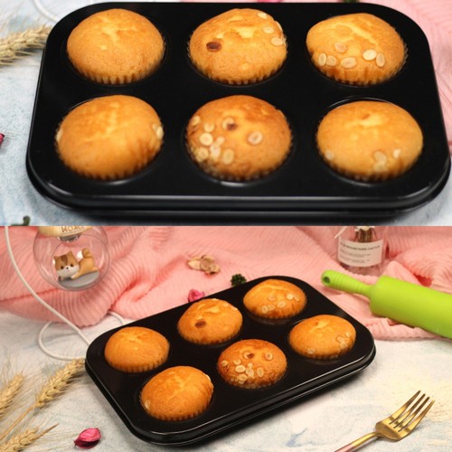 Teglia muffin nera tazze - nera, 6
