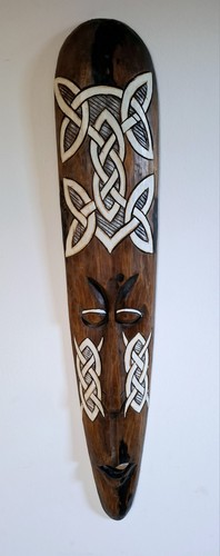 Scultura legno maschera - scultura,