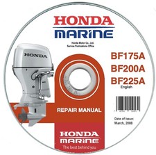 Honda Marine BF175A - BF200A -BF225A fuoribordo  manuale officina