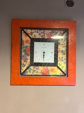 OROLOGIO DA PARETE QUADRATO , VETRO E LEGNO 64cm DI LATO,  USATO PARI AL NUOVO