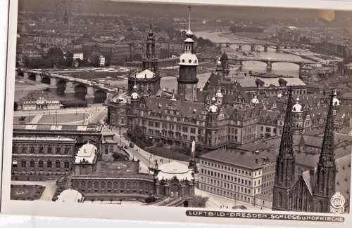 Ens vintage postcard luftbild - vintage, postcard,