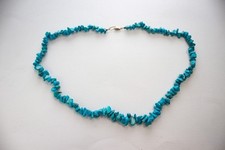 COLLANA TURCHESE Naturale  60 Cm chiusura Argento 