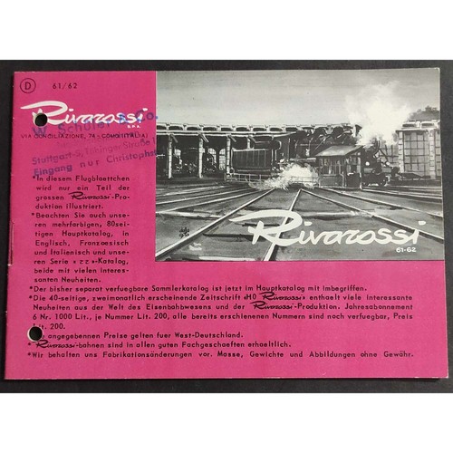 Rivarossi 1961 modellismo - rivarossi, 1961-62