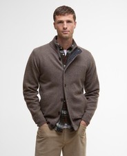 Cardigan Barbour Essential Patch Zip Uomo Dark Stone Originale