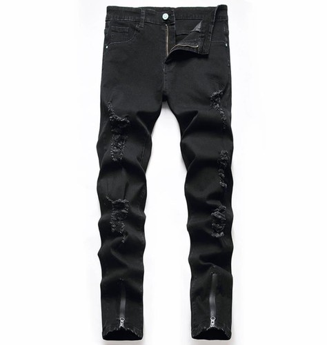 Jeans uomo denim - nero, fori