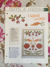 Schema punto croce Ricamo Frutta e verdura Sapori orto carota piselli pomodoro