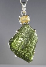 Large Raw MOLDAVITE with TOPAZ
