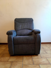 POLTRONA RELAX ELETTRICA IN STOFFA BLU CON TELECOMANDO  (SA-CS)