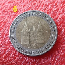 Moneta 2 € euro ERRORE CONIO 2006 SCHLESWIG HOLSTEIN BUNDESREPUBLIK DEUTSCHLAND