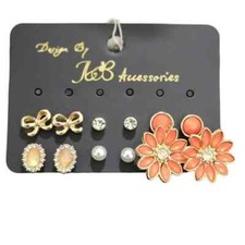 Women's Stud Earring Set Gold