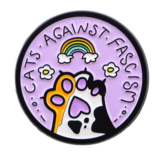 Cats against fascism pink - fascism, |