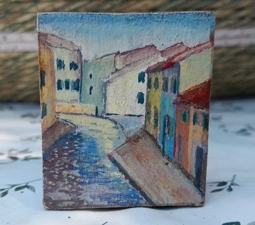 Quadro legno dipinti a ma - legno,